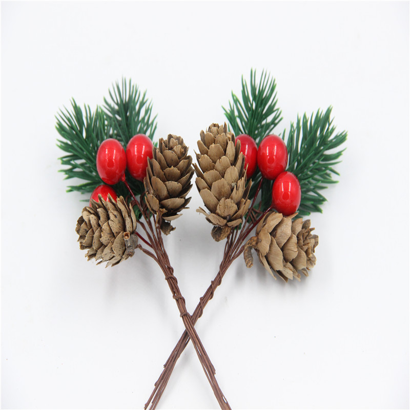 Christmas Decoration Bouquet DIY Garland Christmas Tree Matching Holiday Window Bar Scene Artificial Pine Cones Accessories