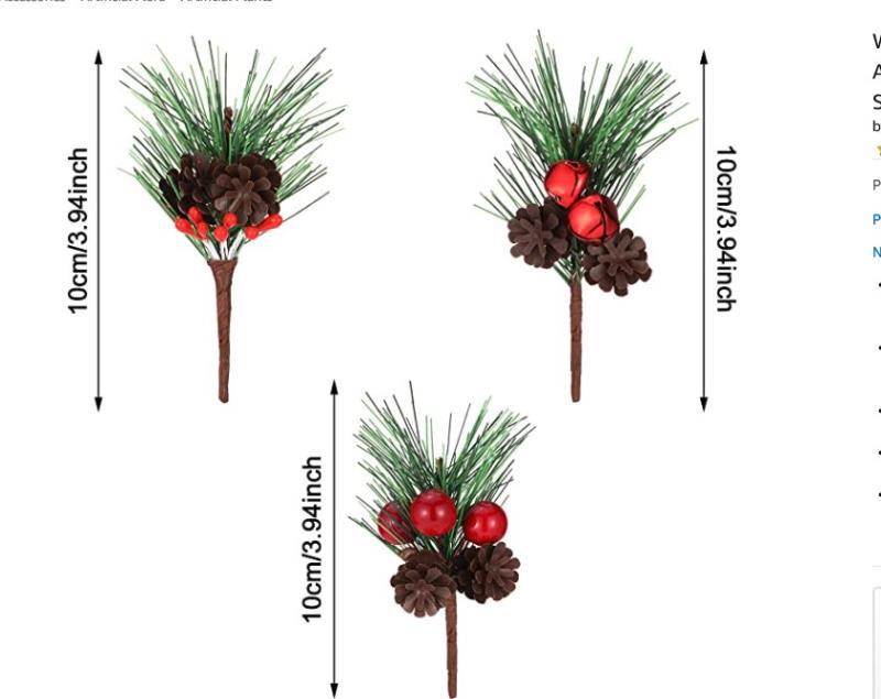 Christmas Decoration Bouquet DIY Garland Christmas Tree Matching Holiday Window Bar Scene Artificial Pine Cones Accessories