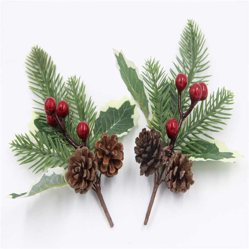 Christmas Decoration Bouquet DIY Garland Christmas Tree Matching Holiday Window Bar Scene Artificial Pine Cones Accessories