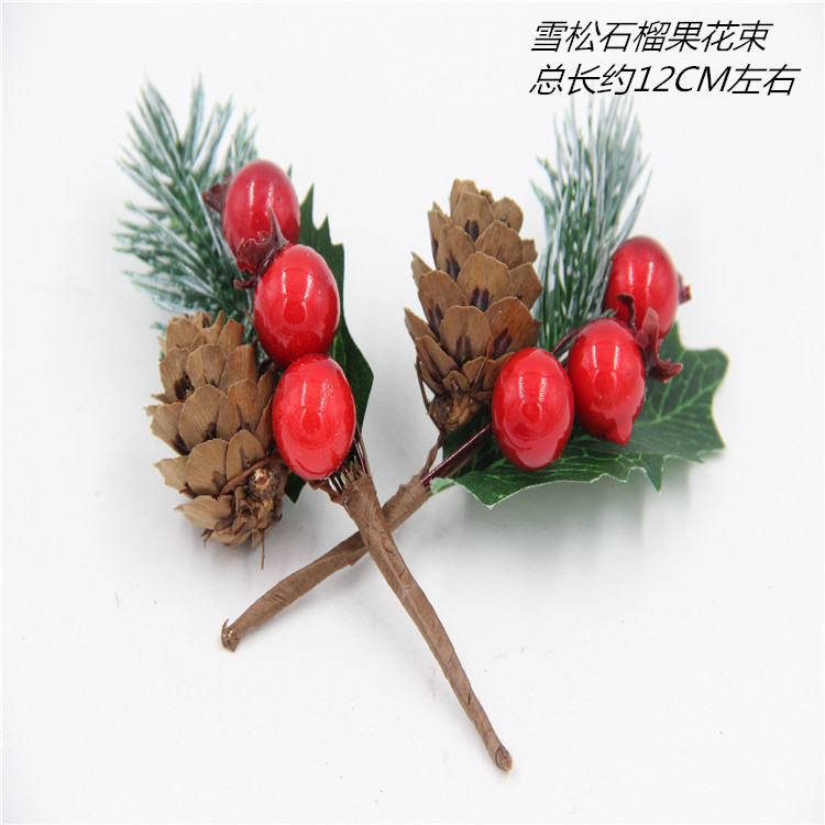 Christmas Decoration Bouquet DIY Garland Christmas Tree Matching Holiday Window Bar Scene Artificial Pine Cones Accessories