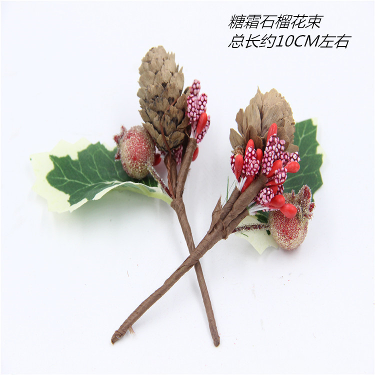 Christmas Decoration Bouquet DIY Garland Christmas Tree Matching Holiday Window Bar Scene Artificial Pine Cones Accessories