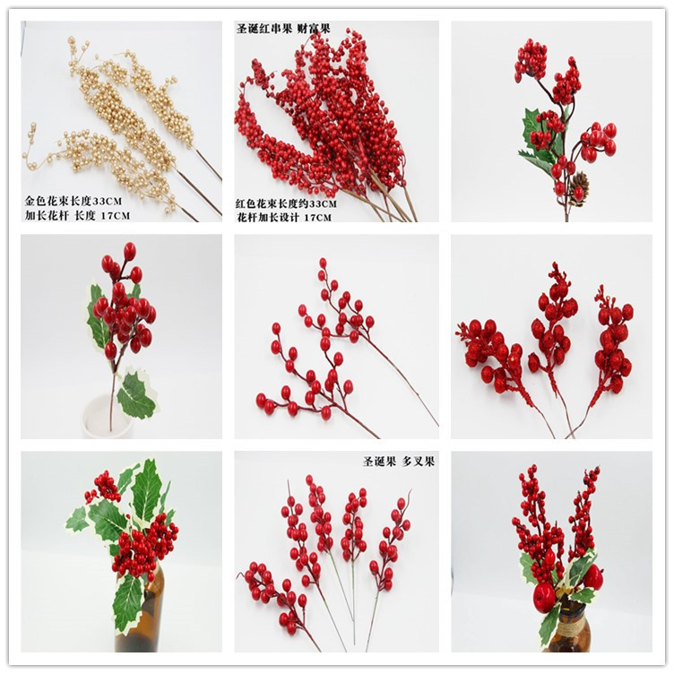 Christmas Decoration Bouquet DIY Garland Christmas Tree Matching Holiday Window Bar Scene Artificial Pine Cones Accessories