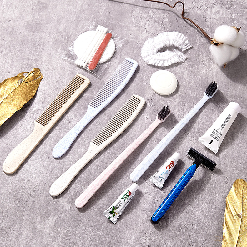 Hotel Disposable Toothbrush Toothpaste Hotel B &amp; B Toiletries Tooth-Cleaners Set Soft Hair Straw Toothbrush Wholesale