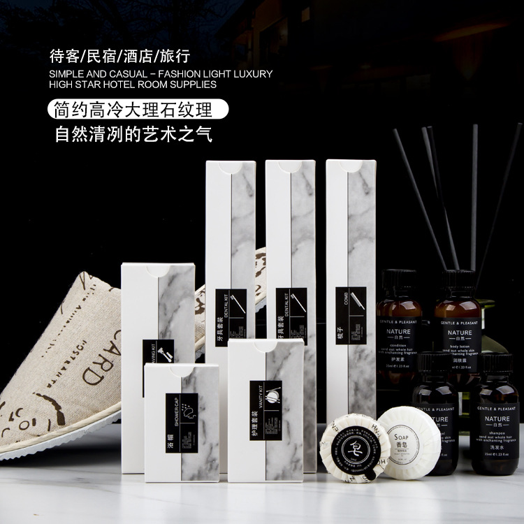 Black, White and Gray Hotel Room Toiletries Tooth-Cleaners Set B &amp; B Disposable Toothbrush Toothpaste Two-in-One Wholesale