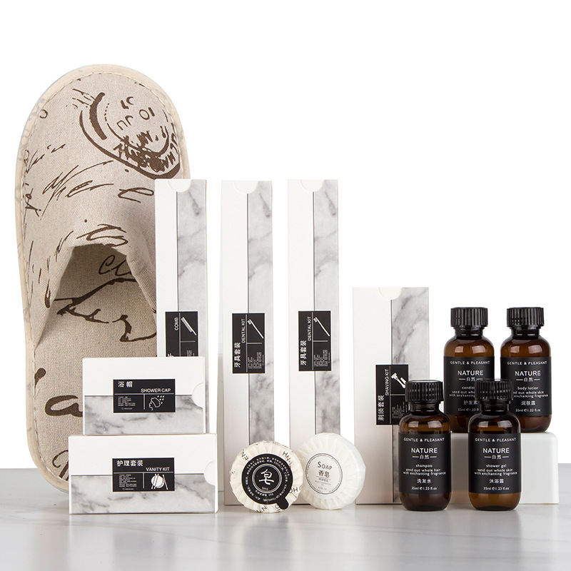 Black, White and Gray Hotel Room Toiletries Tooth-Cleaners Set B &amp; B Disposable Toothbrush Toothpaste Two-in-One Wholesale