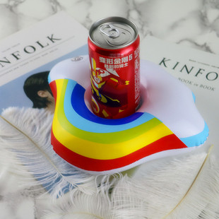 In Stock Ins Hot Sale Fruit Watermelon Lemon Pineapple Cup Holder Inflatable Water Coaster Floating Beverage Cup Holder