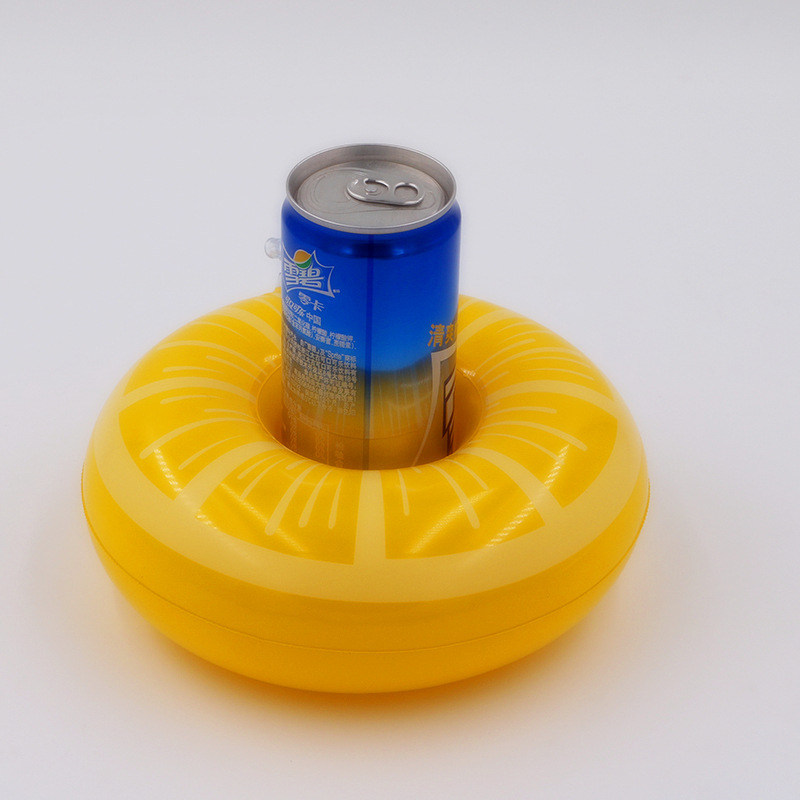 In Stock Ins Hot Sale Fruit Watermelon Lemon Pineapple Cup Holder Inflatable Water Coaster Floating Beverage Cup Holder