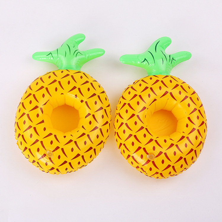 In Stock Ins Hot Sale Fruit Watermelon Lemon Pineapple Cup Holder Inflatable Water Coaster Floating Beverage Cup Holder