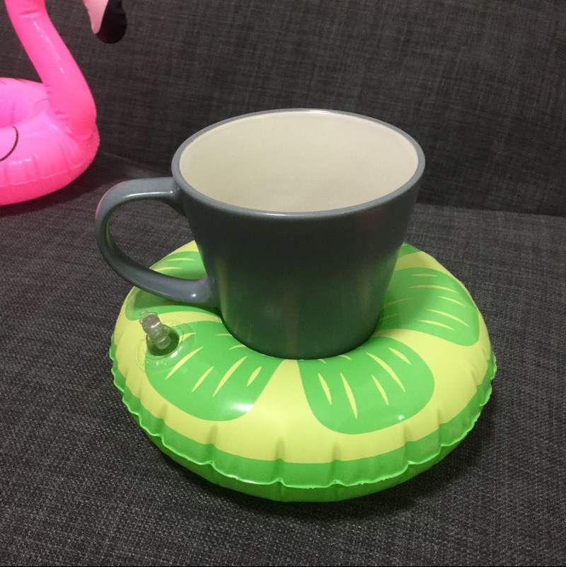 In Stock Ins Hot Sale Fruit Watermelon Lemon Pineapple Cup Holder Inflatable Water Coaster Floating Beverage Cup Holder