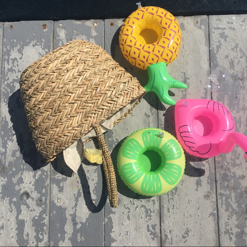 In Stock Ins Hot Sale Fruit Watermelon Lemon Pineapple Cup Holder Inflatable Water Coaster Floating Beverage Cup Holder