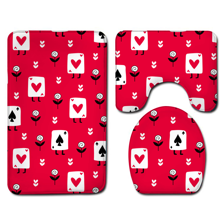 One Piece Dropshipping Bathroom Three-Piece Flannel Washed Toilet Floor Mat Bathtub Side Foot Mat Bathroom Small Wholesale