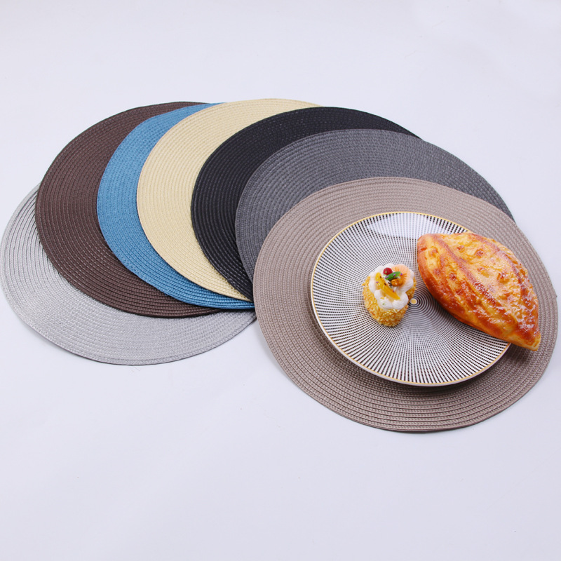 Pp Handmade Woven Placemat Heat Proof Mat Table Oil-Proof Mat Plate Mat Bowl Coaster Cup Coaster European and American Japanese Home Decoration
