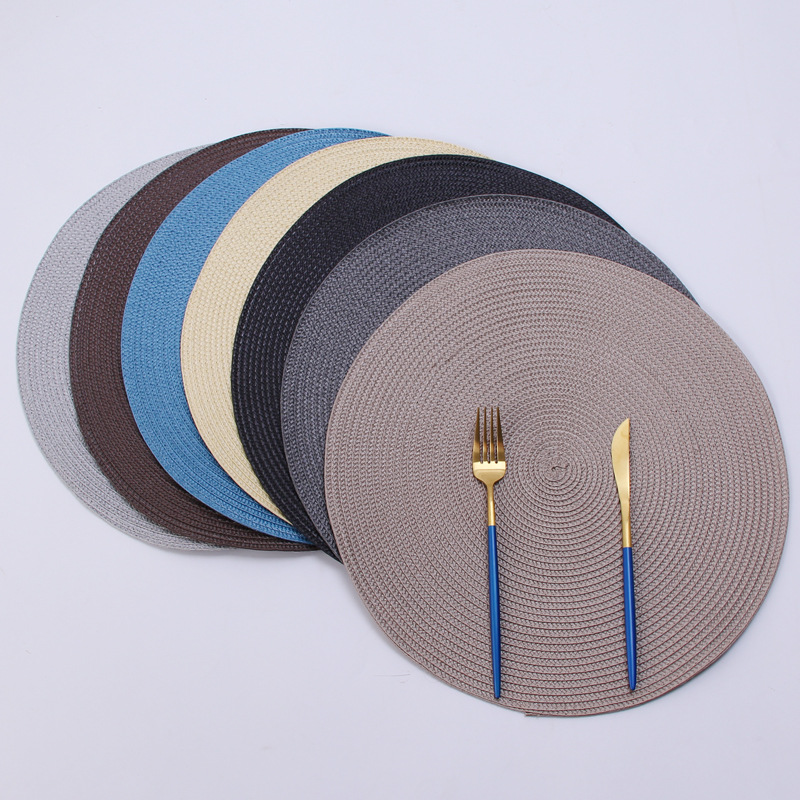 Pp Handmade Woven Placemat Heat Proof Mat Table Oil-Proof Mat Plate Mat Bowl Coaster Cup Coaster European and American Japanese Home Decoration