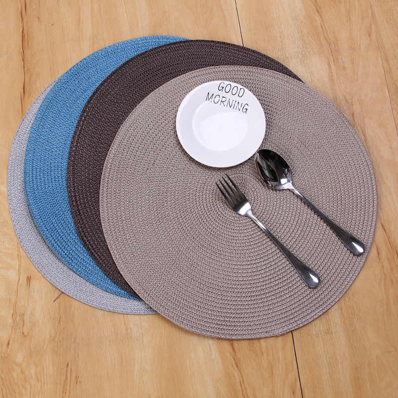 Pp Handmade Woven Placemat Heat Proof Mat Table Oil-Proof Mat Plate Mat Bowl Coaster Cup Coaster European and American Japanese Home Decoration
