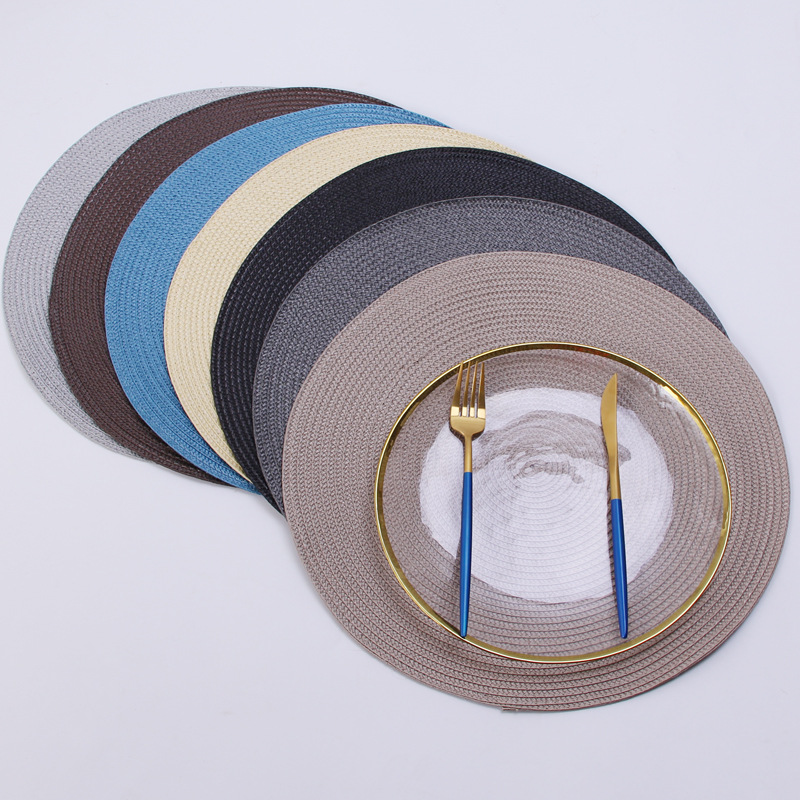 Pp Handmade Woven Placemat Heat Proof Mat Table Oil-Proof Mat Plate Mat Bowl Coaster Cup Coaster European and American Japanese Home Decoration