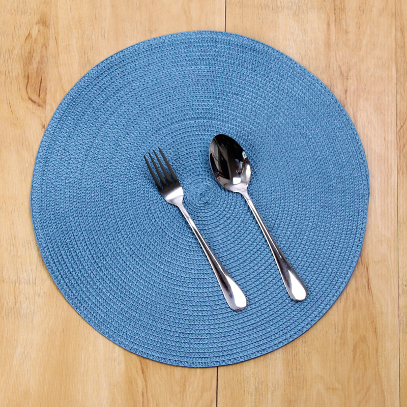 Pp Handmade Woven Placemat Heat Proof Mat Table Oil-Proof Mat Plate Mat Bowl Coaster Cup Coaster European and American Japanese Home Decoration