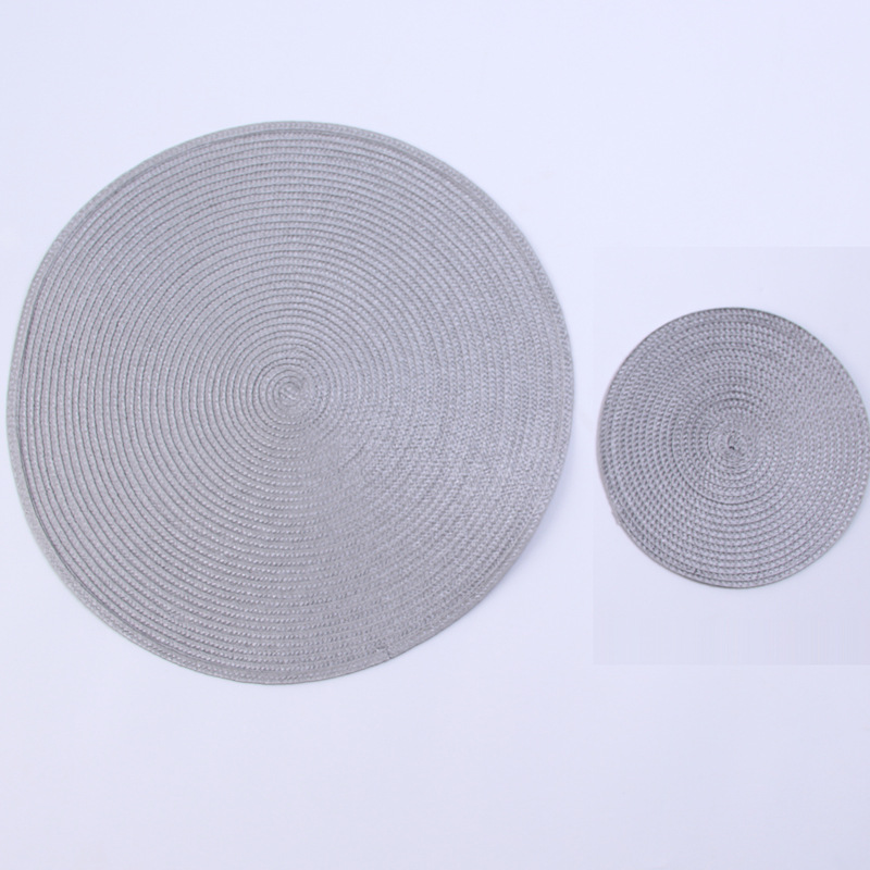 Pp Handmade Woven Placemat Heat Proof Mat Table Oil-Proof Mat Plate Mat Bowl Coaster Cup Coaster European and American Japanese Home Decoration