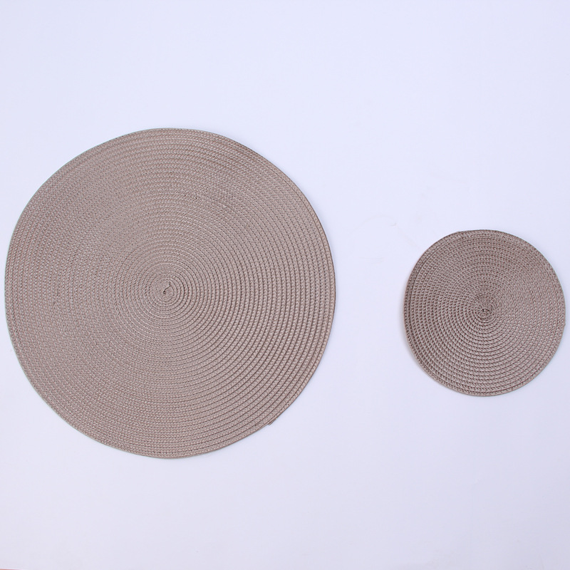 Pp Handmade Woven Placemat Heat Proof Mat Table Oil-Proof Mat Plate Mat Bowl Coaster Cup Coaster European and American Japanese Home Decoration