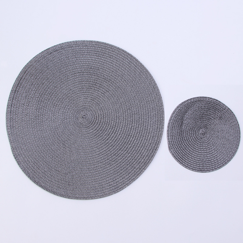 Pp Handmade Woven Placemat Heat Proof Mat Table Oil-Proof Mat Plate Mat Bowl Coaster Cup Coaster European and American Japanese Home Decoration