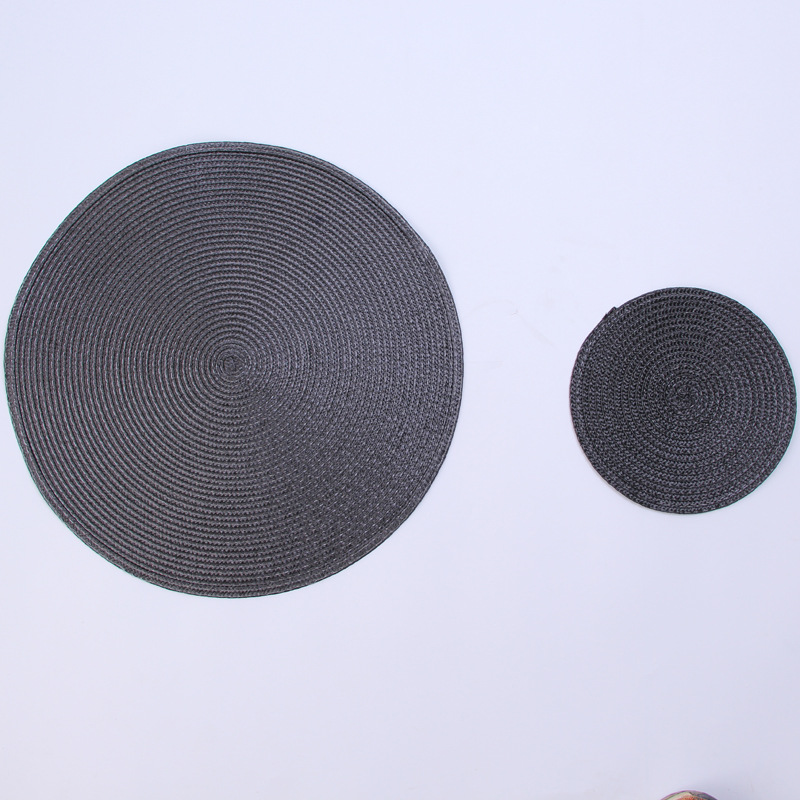 Pp Handmade Woven Placemat Heat Proof Mat Table Oil-Proof Mat Plate Mat Bowl Coaster Cup Coaster European and American Japanese Home Decoration