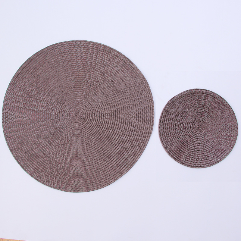 Pp Handmade Woven Placemat Heat Proof Mat Table Oil-Proof Mat Plate Mat Bowl Coaster Cup Coaster European and American Japanese Home Decoration