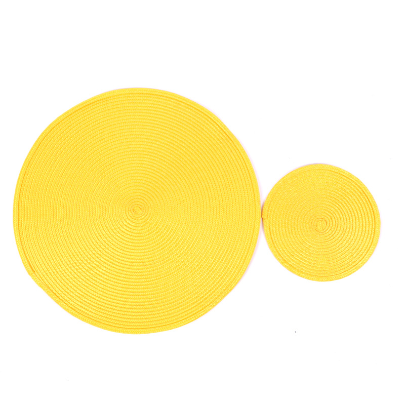 Pp Handmade Woven Placemat Heat Proof Mat Table Oil-Proof Mat Plate Mat Bowl Coaster Cup Coaster European and American Japanese Home Decoration