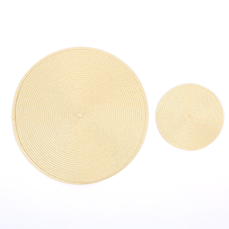 Pp Handmade Woven Placemat Heat Proof Mat Table Oil-Proof Mat Plate Mat Bowl Coaster Cup Coaster European and American Japanese Home Decoration
