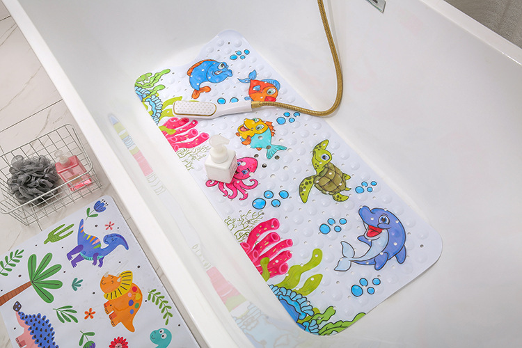 40 X100 Bathtub Mat Printed Children's Lengthened PVC Bathroom Mat Cartoon Floor Mat Amazon Undersea Pattern