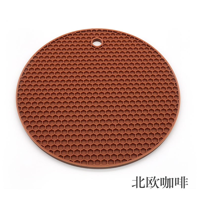 Factory Direct Sales Thick round Honeycomb Mat Silicone Placemat Heat Proof Mat Anti-Scald Non-Slip Dining Table Cushion Pot Bowl Cup Coaster