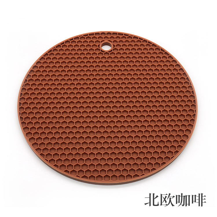 Factory Direct Sales Thick round Honeycomb Mat Silicone Placemat Heat Proof Mat Anti-Scald Non-Slip Dining Table Cushion Pot Bowl Cup Coaster