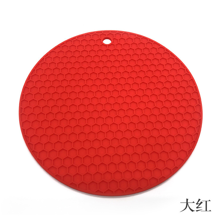 Factory Direct Sales Thick round Honeycomb Mat Silicone Placemat Heat Proof Mat Anti-Scald Non-Slip Dining Table Cushion Pot Bowl Cup Coaster