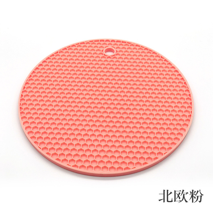 Factory Direct Sales Thick round Honeycomb Mat Silicone Placemat Heat Proof Mat Anti-Scald Non-Slip Dining Table Cushion Pot Bowl Cup Coaster