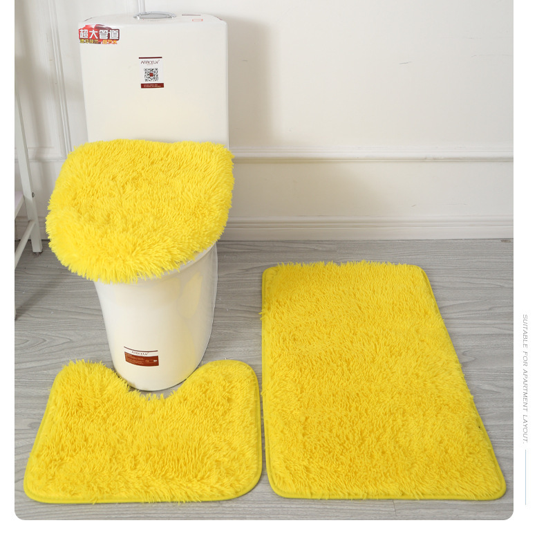Cross-Border Delivery Toilet Bathroom Toilet Bathtub Nordic Style Floor Mat PVC Non-Slip Mat Three-Piece Silk Set