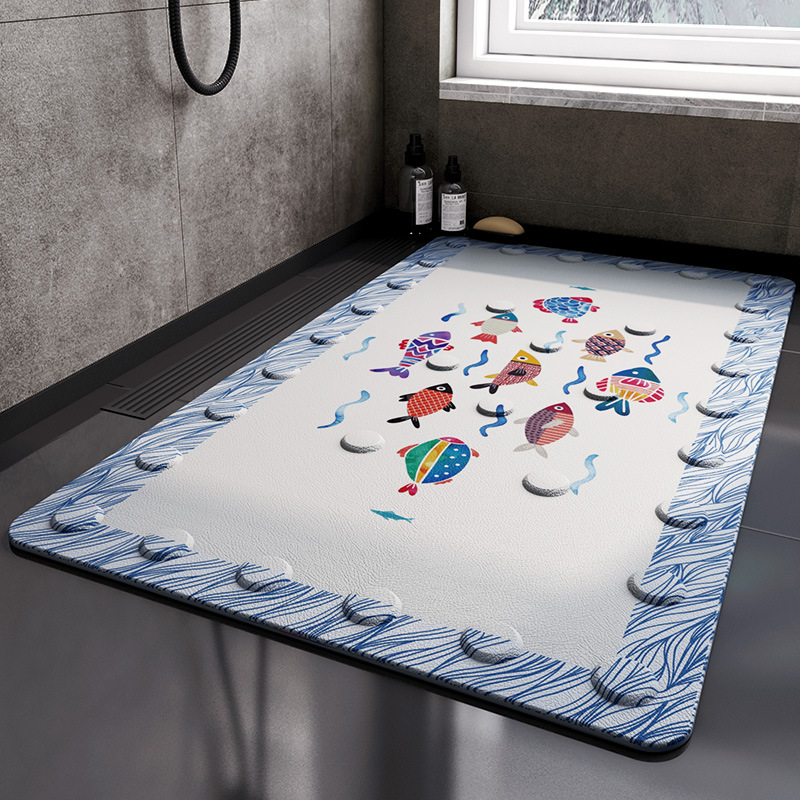 Bathroom Non-Slip Mat Shower Bath Mat Toilet Bathroom Doorway Mat Bathtub Household Drop-Resistant Toilet Floor Mat