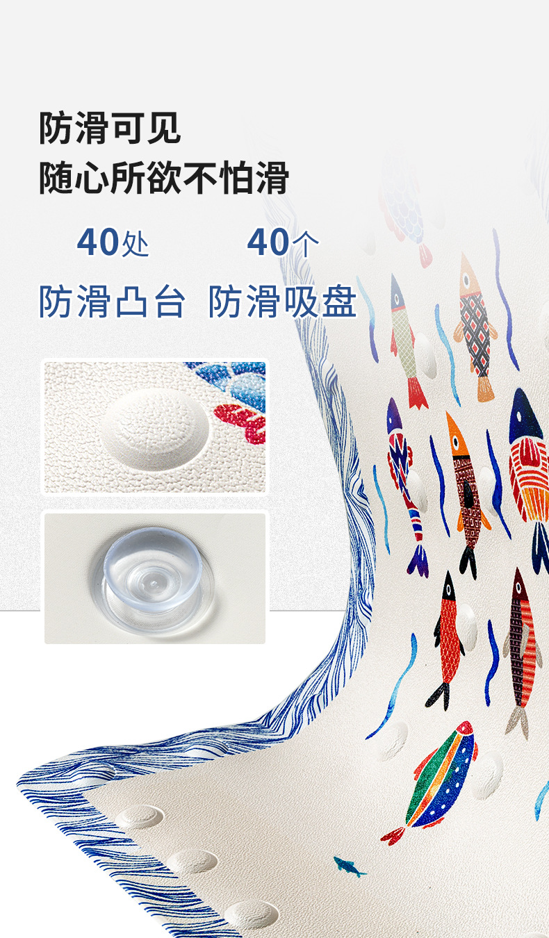 Bathroom Non-Slip Mat Shower Bath Mat Toilet Bathroom Doorway Mat Bathtub Household Drop-Resistant Toilet Floor Mat