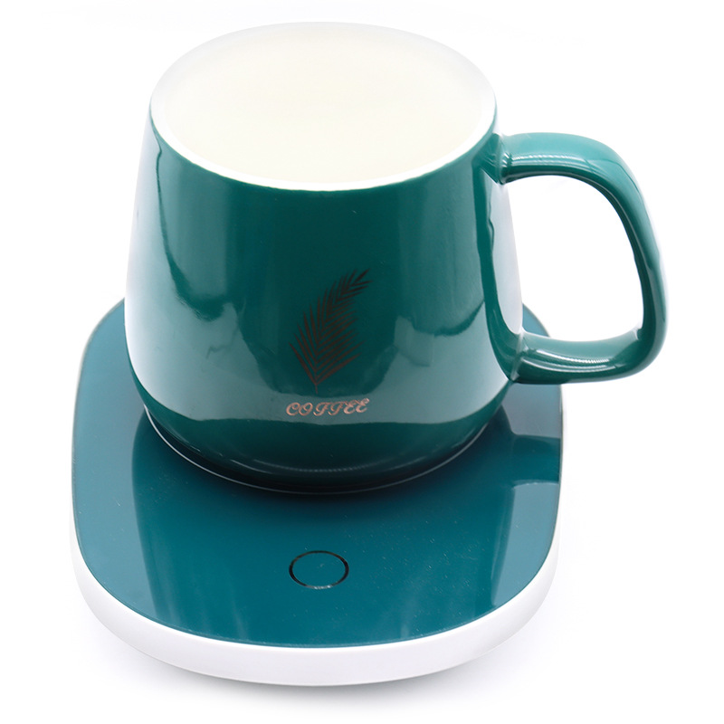 55 Degrees Thermal Cup Household Heating Warm Cup Hot Milk Mug Automatic Insulation Heating Coaster Set