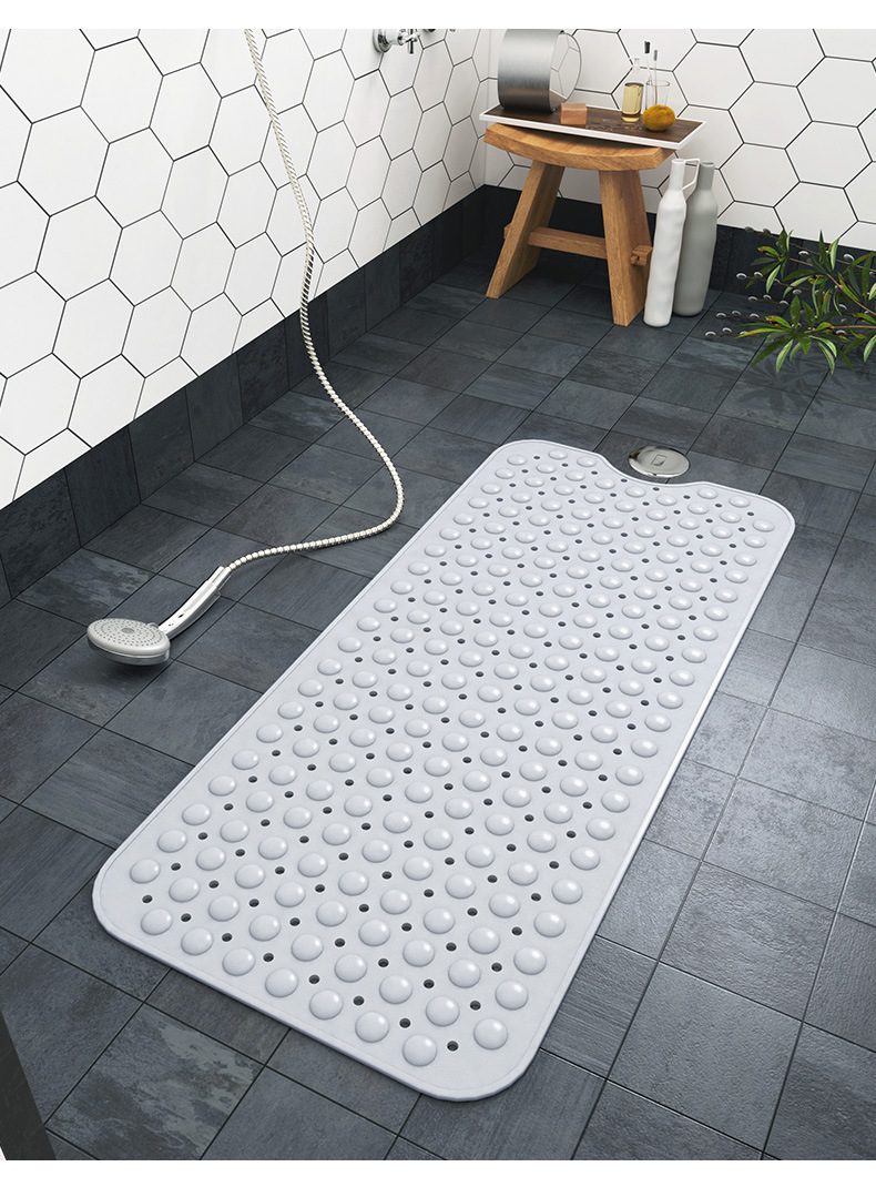 New Odorless PVC Long Bathtub Non-Slip Floor Mat Home Bathroom Bathroom Suction Cup Hydrophobic Massage Mat Floor Mat