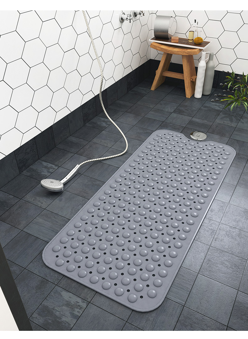 New Odorless PVC Long Bathtub Non-Slip Floor Mat Home Bathroom Bathroom Suction Cup Hydrophobic Massage Mat Floor Mat