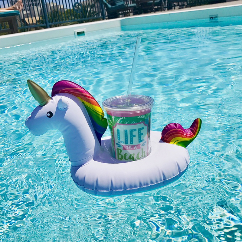 Unicorn Flamingo Cup-holders are a hot spot on Instagram and amazon for inflatable water coaster drinks