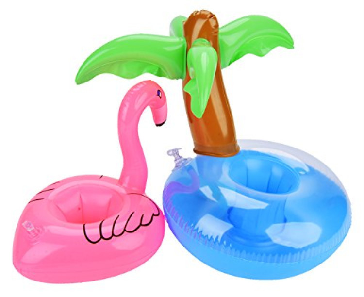 Unicorn Flamingo Cup-holders are a hot spot on Instagram and amazon for inflatable water coaster drinks