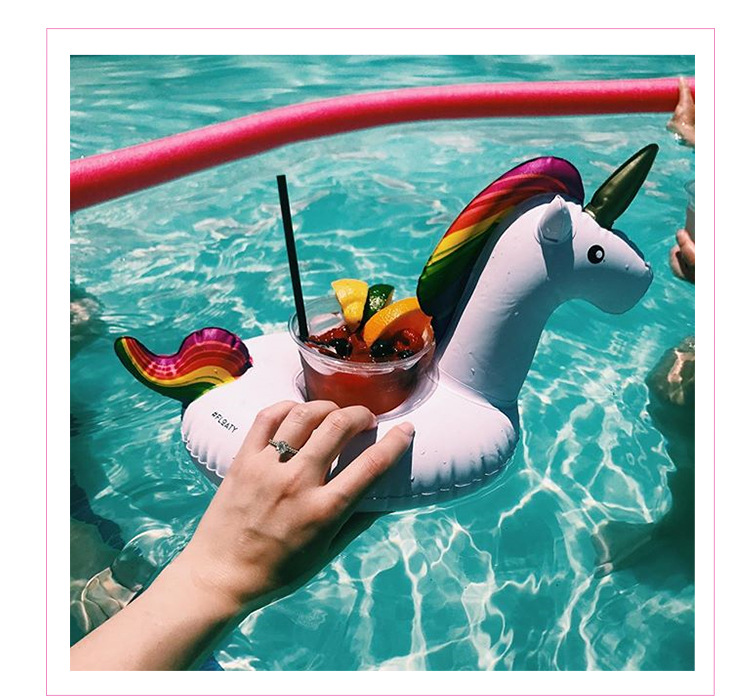 Unicorn Flamingo Cup-holders are a hot spot on Instagram and amazon for inflatable water coaster drinks