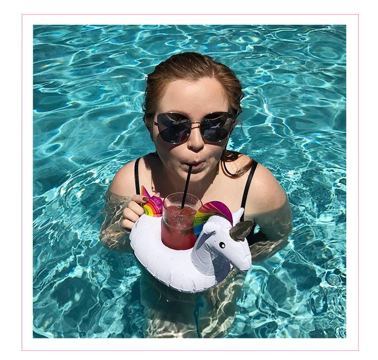 Unicorn Flamingo Cup-holders are a hot spot on Instagram and amazon for inflatable water coaster drinks