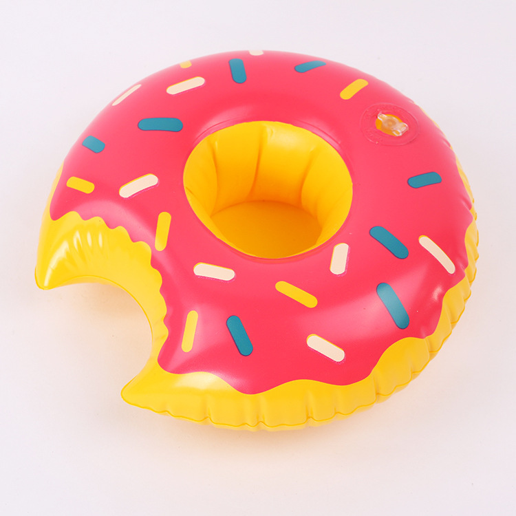 Ins hot donut cup-holder inflatable water coaster floating drink cup-holders from stock Ins hot donut cup-holder inflatable water coaster floating drink cup-holders from stock