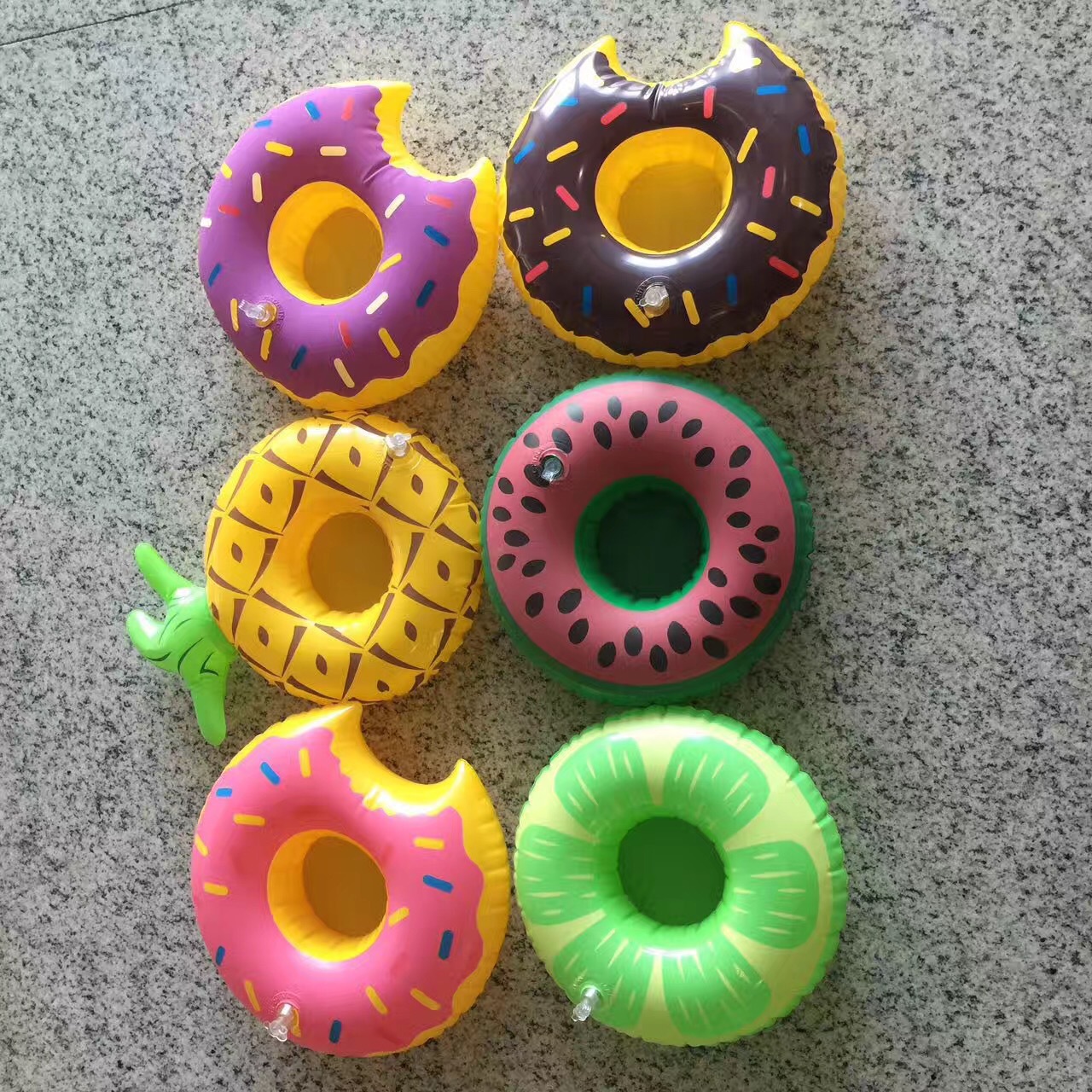 Ins hot donut cup-holder inflatable water coaster floating drink cup-holders from stock Ins hot donut cup-holder inflatable water coaster floating drink cup-holders from stock