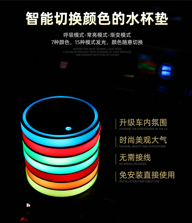 Car Luminous Led Water Cup Mat Non-Slip Mat Colorful Led Coaster Remote Control Water Cup Mat Solar Coaster Car Luminous Led Water Cup Mat Non-Slip Mat Colorful Led Coaster Remote Control Water Cup Mat Solar Coaster