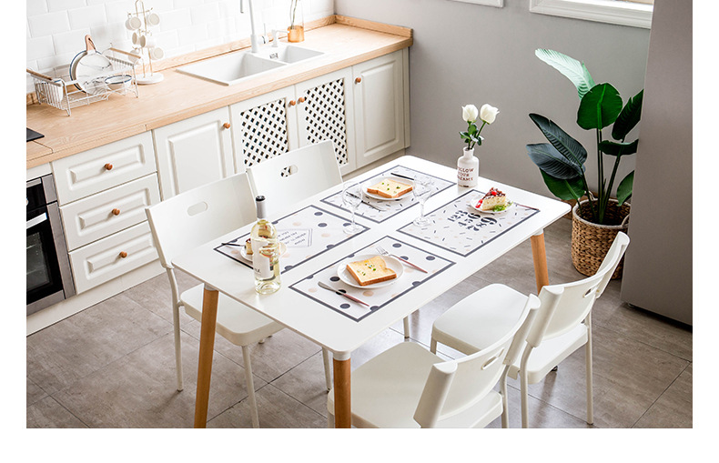 Printed Leaves Flower Ins Style PVC Placemat Insulation Mat Western-Style Dining Table Cup Mat Anti-Scalding Plate Bowl Non-Slip Coaster