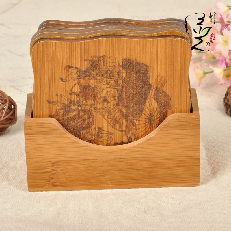 Factory Direct Sales Supply Illustration Style Coaster Heat Proof Mat Coffee Cup Mat Non-Slip Coaster Korean Style Coaster