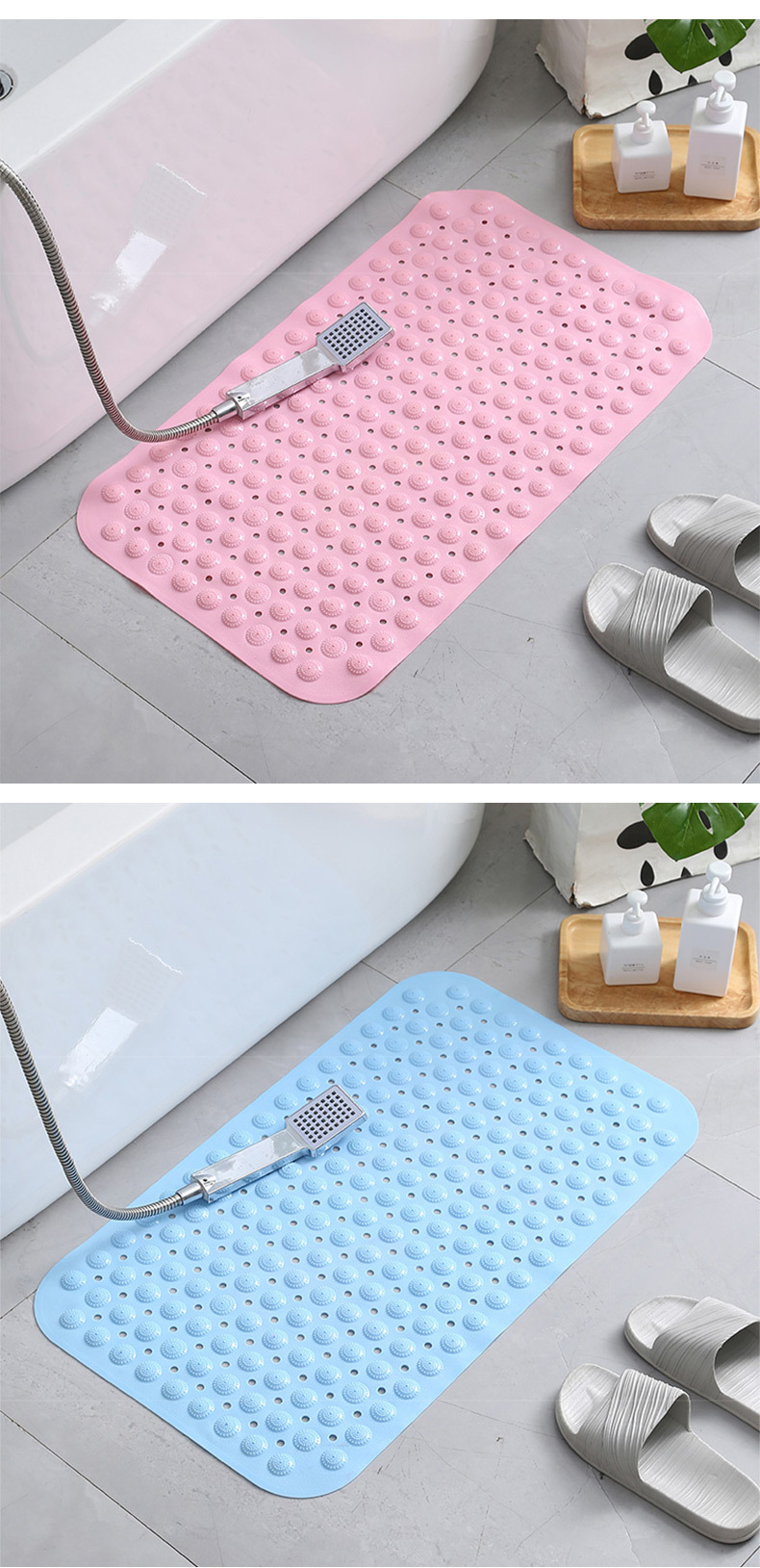 PVC Bathroom Mat Hotel Swimming Pool Bath Foot Mat Bathtub Waterproof Toilet Toilet Floor Mat Suction