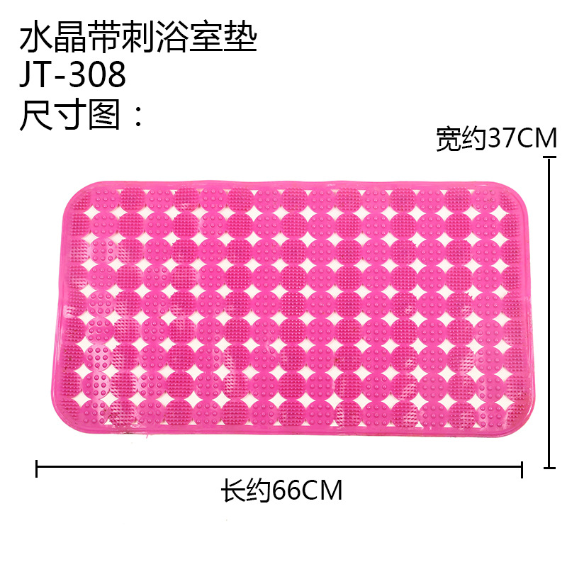 Factory Wholesale Hotel PVC Floor Mat Bathroom Non-Slip Mat Small Plate Brush Bathtub with Suction Cup Massage Foot Mat