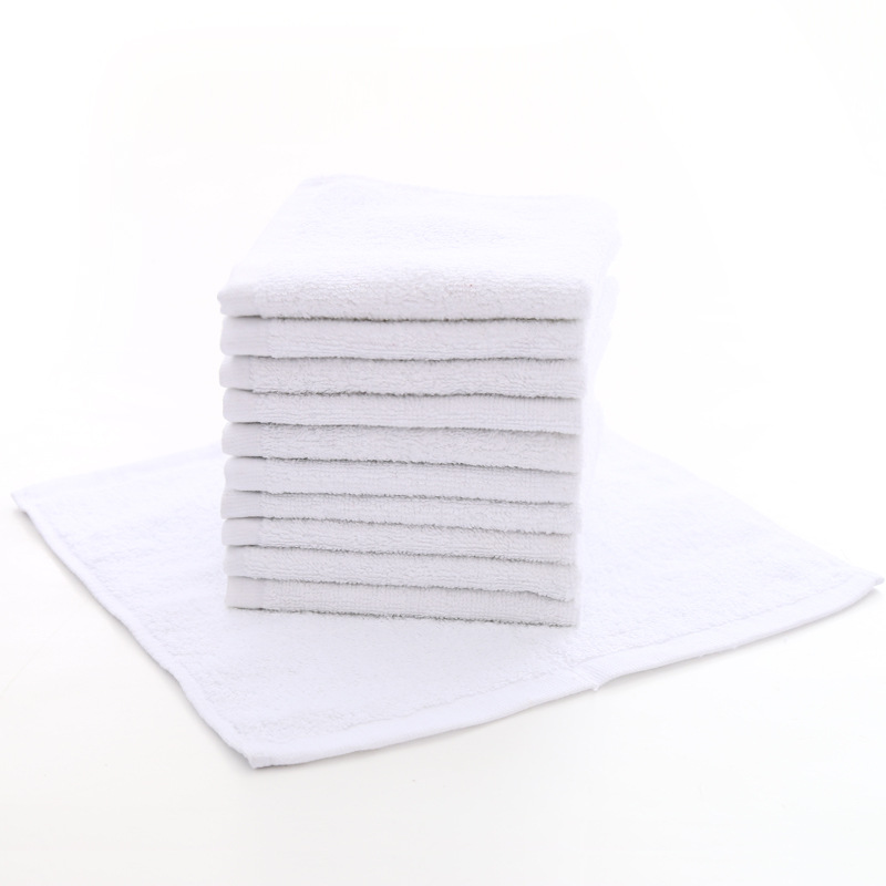 White Square Towel Kindergarten Pure Cotton White Small Square Towel 30*30 Custom Handkerchief Hotel White Disposable White Square Towel